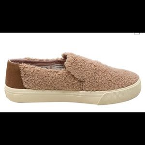 NWB Toms Faux Shearling Tan Sunset Slip-Ons sz 7